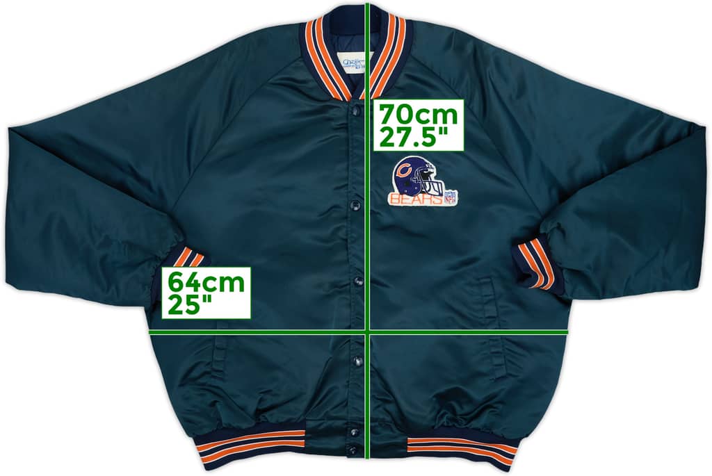 1990s Chicago Bears Chalk Line Satin Varsity Jacket - 8/10 - (XL)