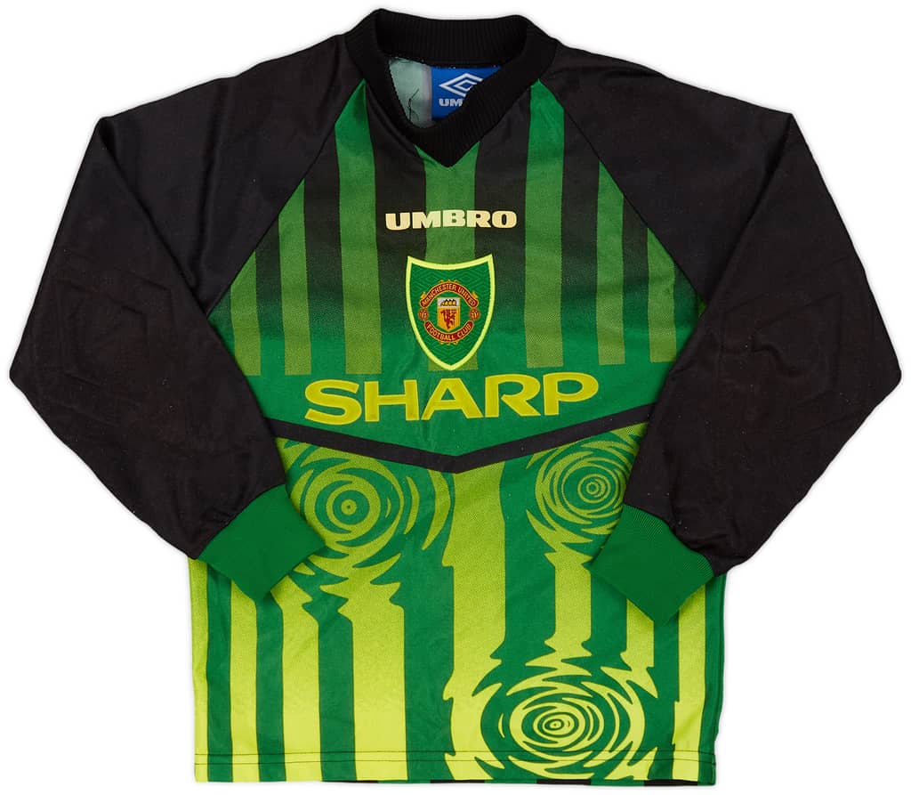 1997-98 Manchester United Green GK Shirt - 8/10 - (S.Boys)