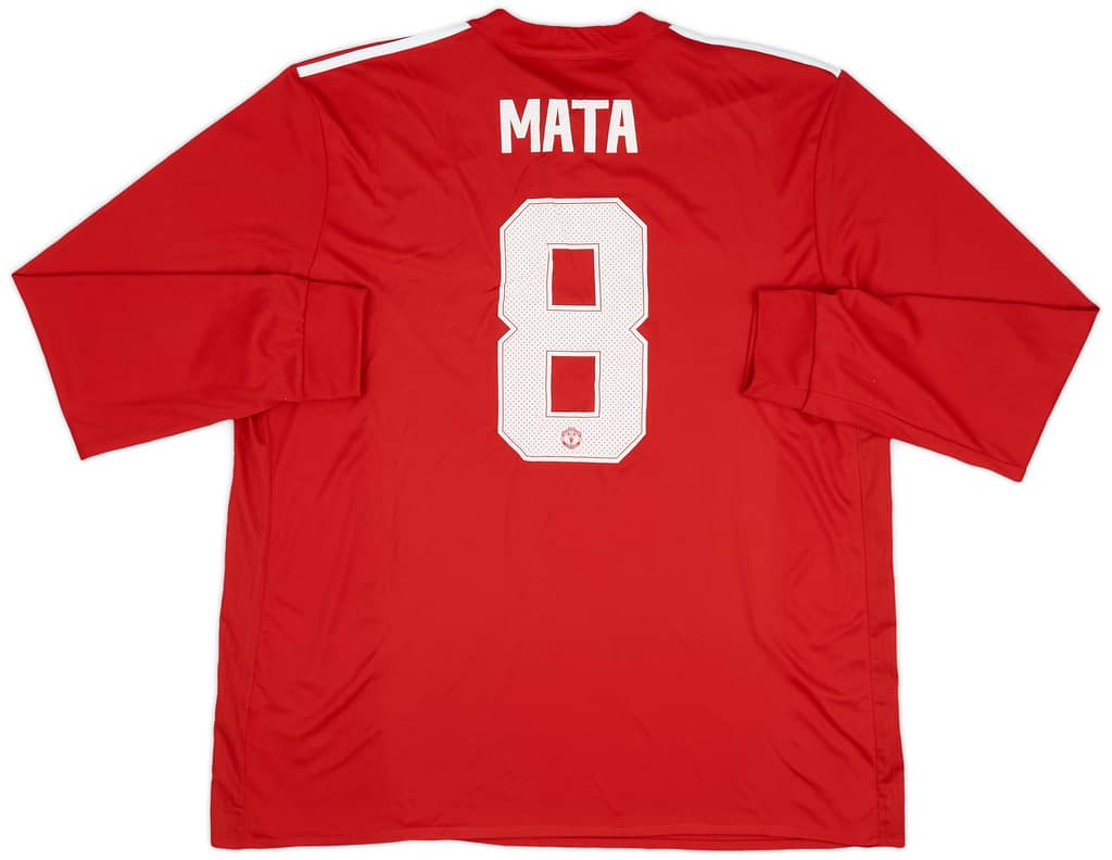 2017-18 Manchester United Home L/S Shirt Mata #8 - 9/10 - (XXL)