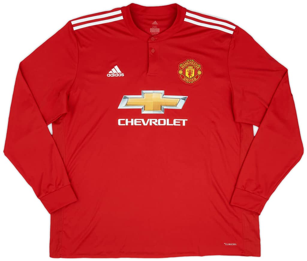 2017-18 Manchester United Home L/S Shirt Mata #8 - 9/10 - (XXL)