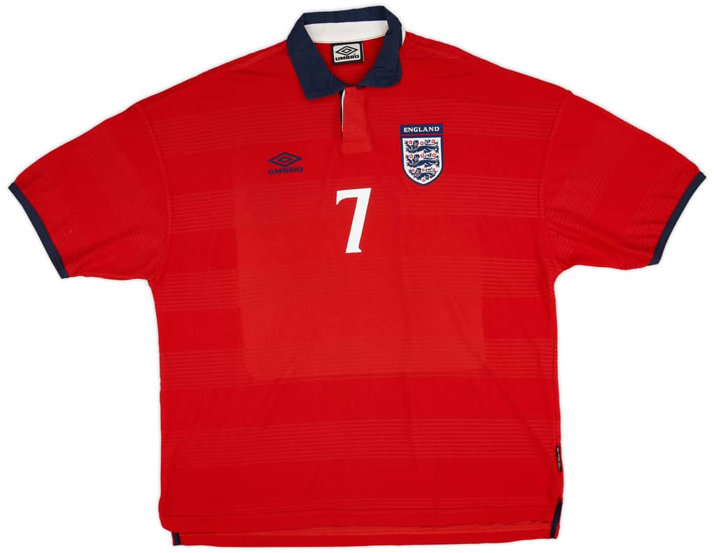 1999-01 England Away Shirt Beckham #7