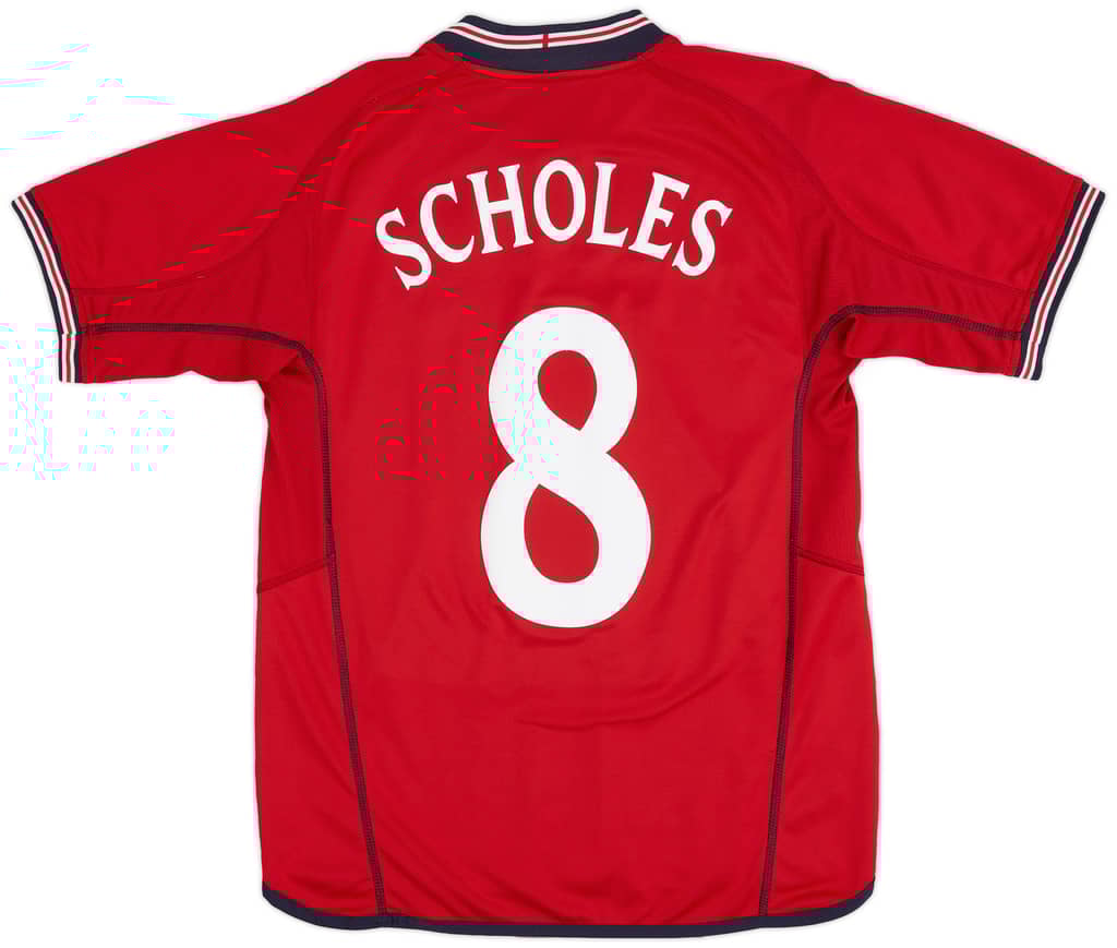 2002-04 England Away Shirt Scholes #8 - 6/10 - (S)