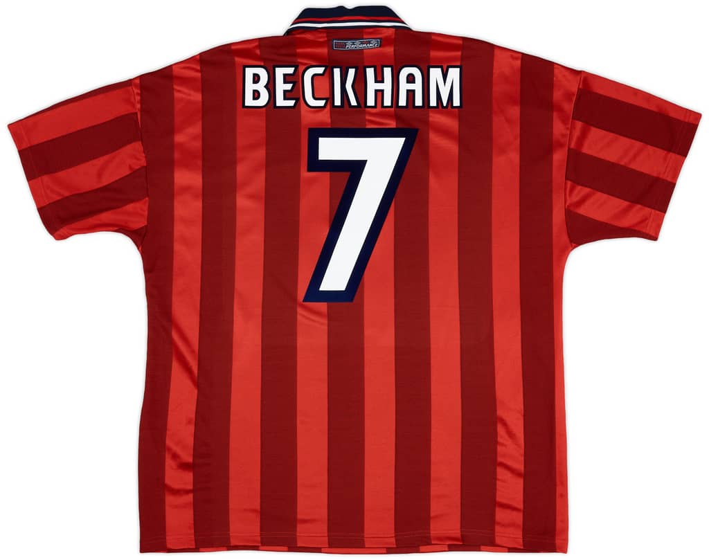 1997-99 England Away Shirt Beckham #7