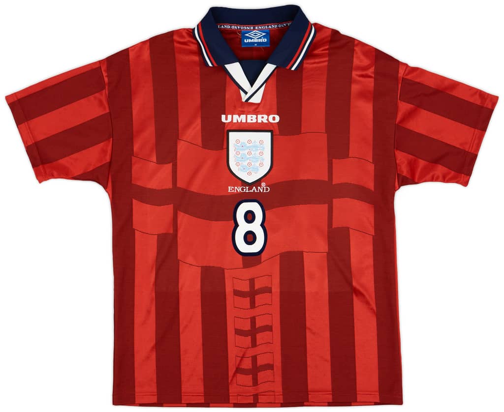 1997-99 England Away Shirt Gascoigne #8