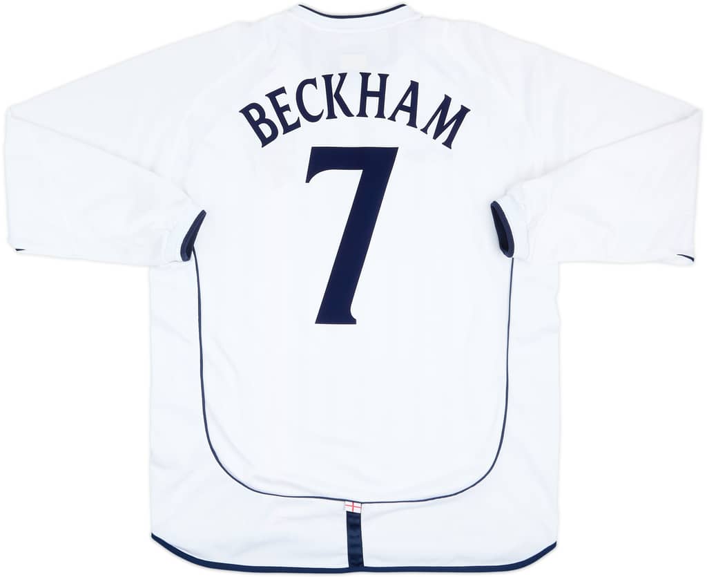 2001-03 England Home L/S Shirt Beckham #7