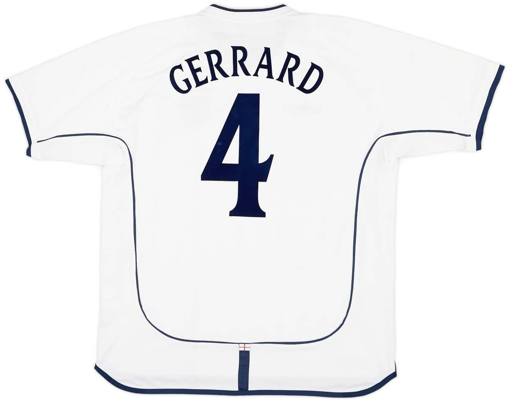 2001-03 England Home Shirt Gerrard #4 - 8/10 - (S)