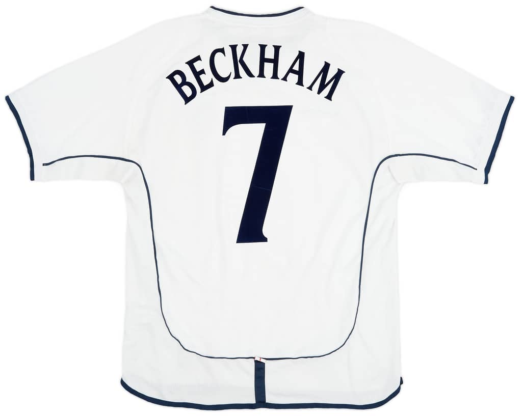 2001-03 England Home Shirt Beckham #7 - 6/10 - (S)