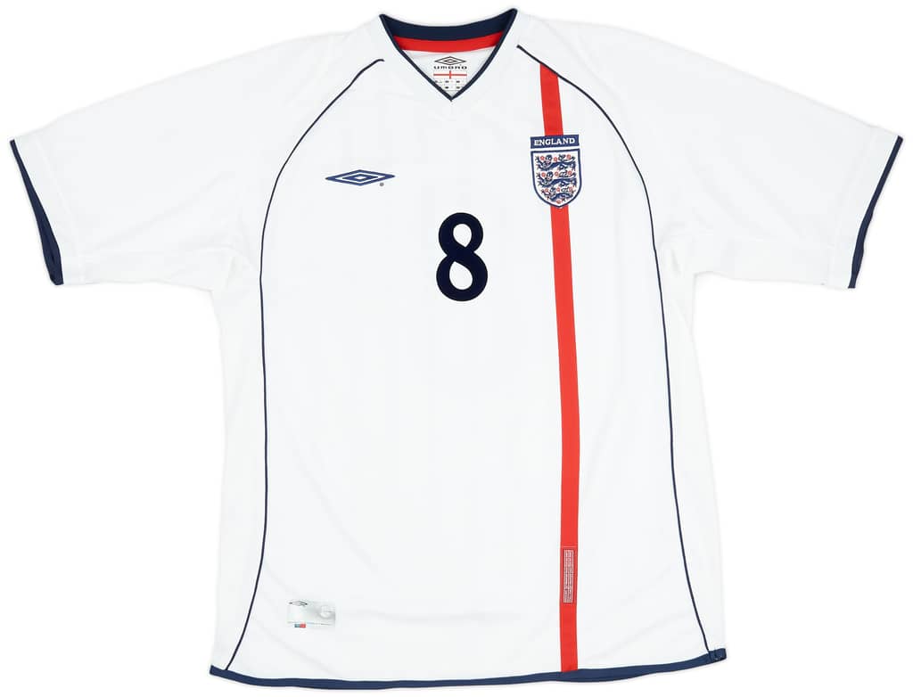2001-03 England Home Shirt Scholes #8