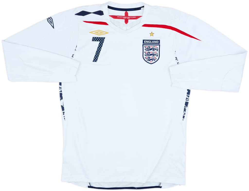 2007-09 England Home L/S Shirt Beckham #7