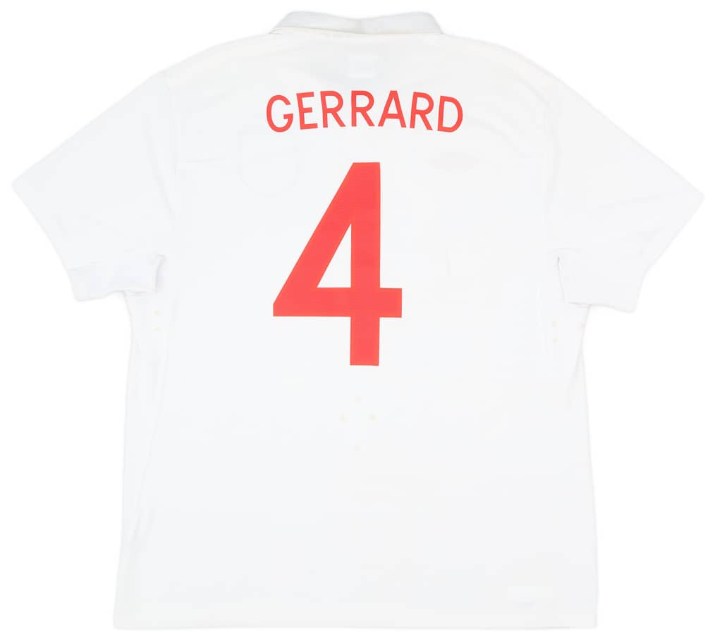 2009-10 England Home Shirt Gerrard #4 - 8/10 - (S)