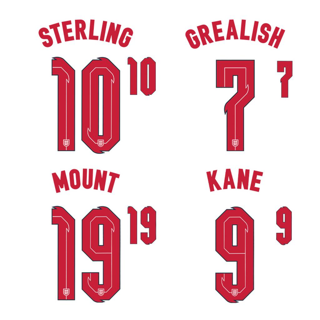 2020-21 England Home Name Set