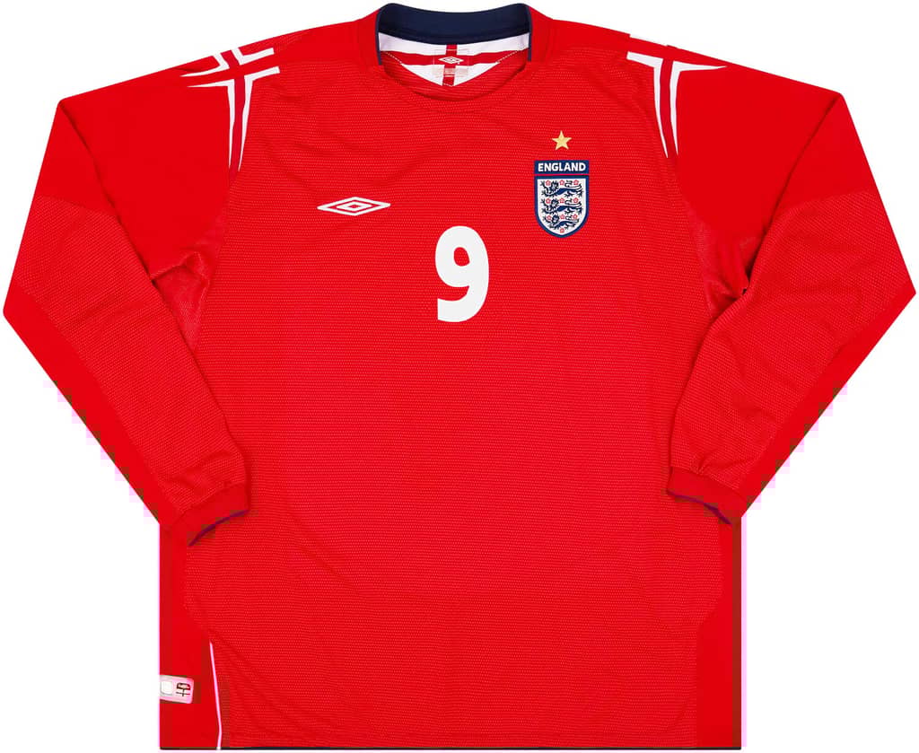 2004-06 England Away L/S Shirt Rooney #9 - 8/10 - (XXL)