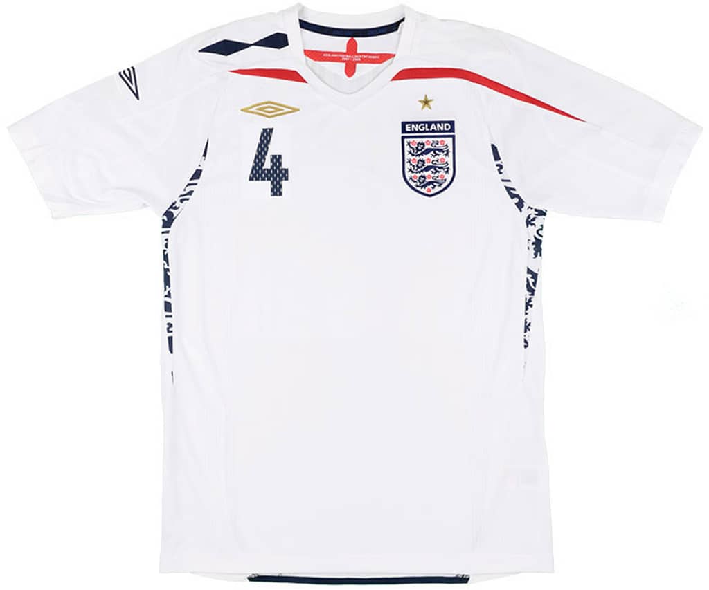 2007-09 England Home Shirt Gerrard #4 - 8/10 - (XL)
