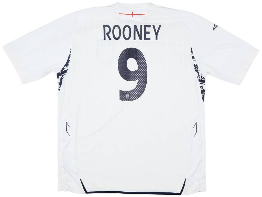 2007-09 England Home Shirt Rooney #9 - 7/10 - (XXL)