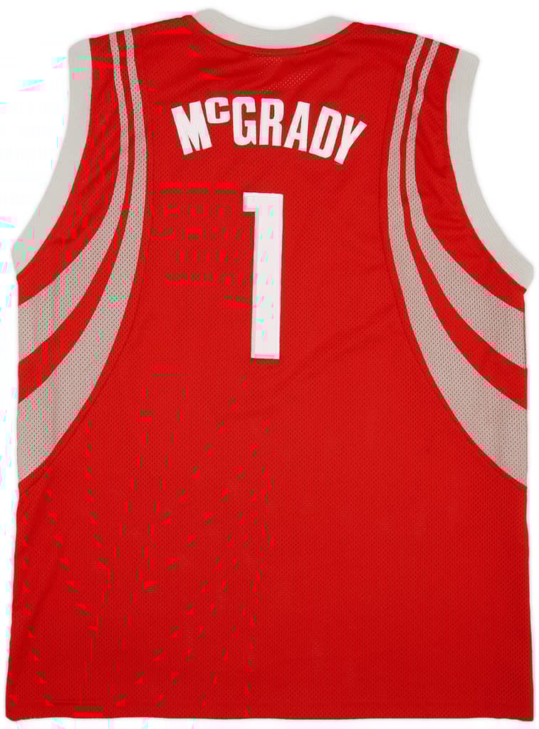 2004-10 Houston Rockets McGrady #1 Champion Authentic Away Jersey - 6/10 - (XL)