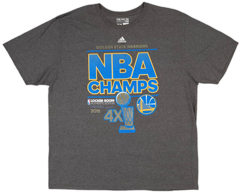 2015 Golden State Warriors NBA Champs adidas Tee - 8/10 - (XXL)