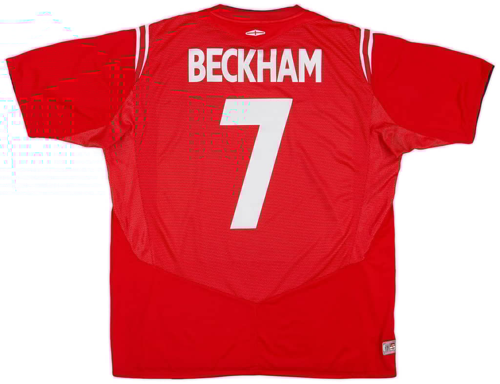 2004-06 England Away Shirt Beckham #7 - 6/10 - (XL)