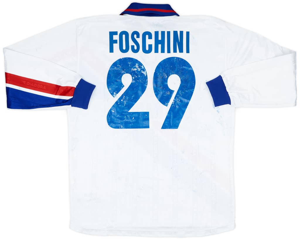 1999-00 Bologna Match Issue Away L/S Shirt Foschini #29