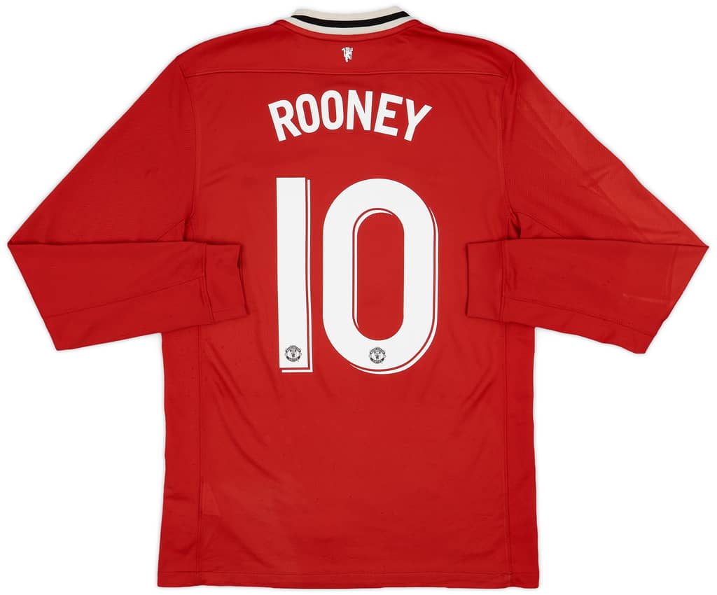2011-12 Manchester United Home L/S Shirt Rooney #10 - 6/10 - (M)