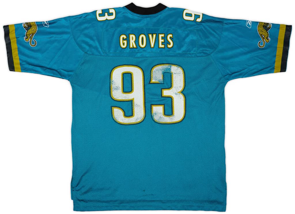 2008 Jacksonville Jaguars Groves #93 Reebok On Field Home Jersey - 5/10 - (XL)