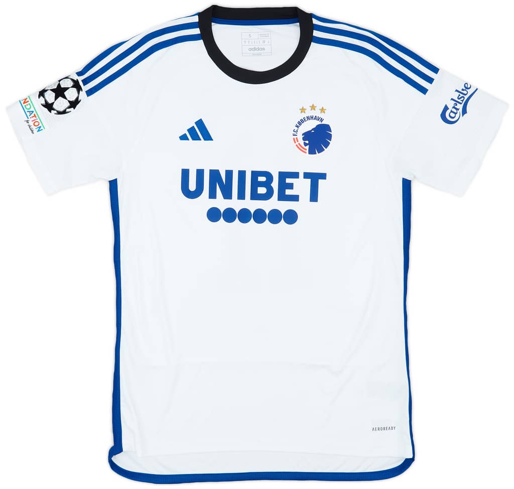 2023-24 FC Copenhagen Match Issue Champions League Home Shirt J. Larsson #11