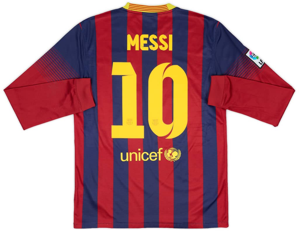 2013-14 Barcelona Home L/S Shirt Messi #10 - 8/10 - (M)