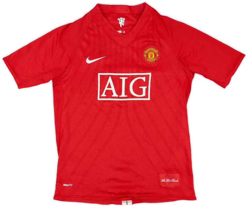 2007-09 Manchester United Home Shirt - 7/10 - (XL.Boys)