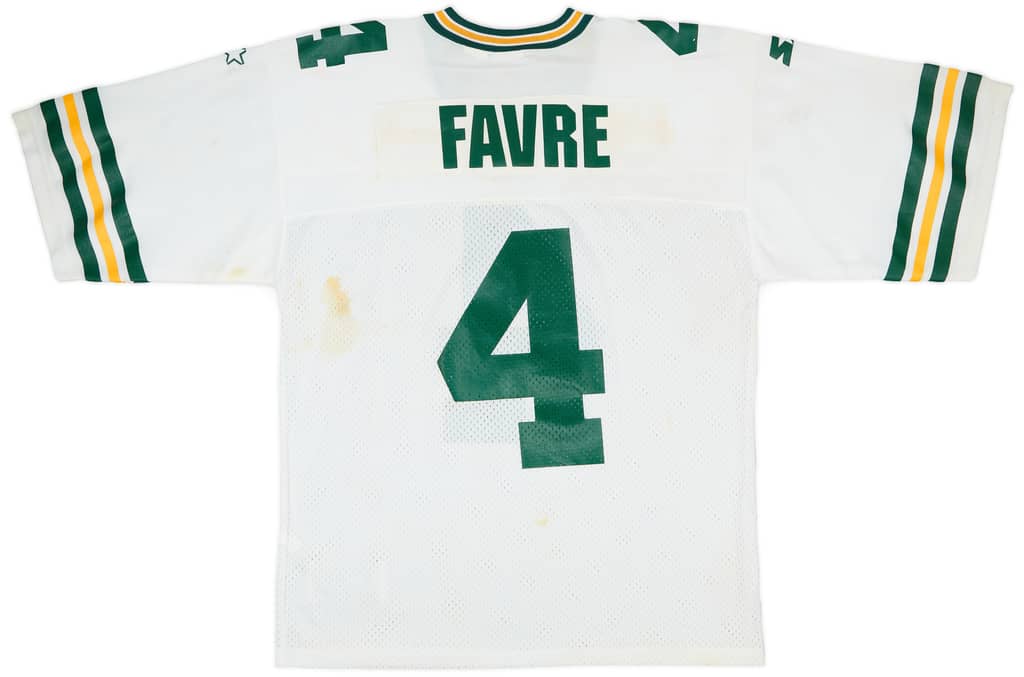 1997-98 Green Bay Packers Favre #4 Starter Away Jersey - 6/10 - (M)