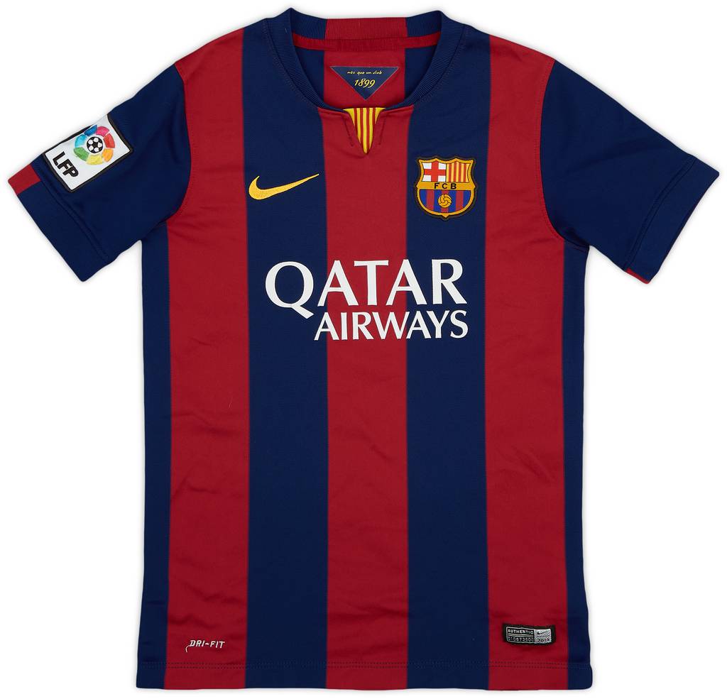 2014-15 Barcelona Home Shirt - 9/10 - (M.Boys)
