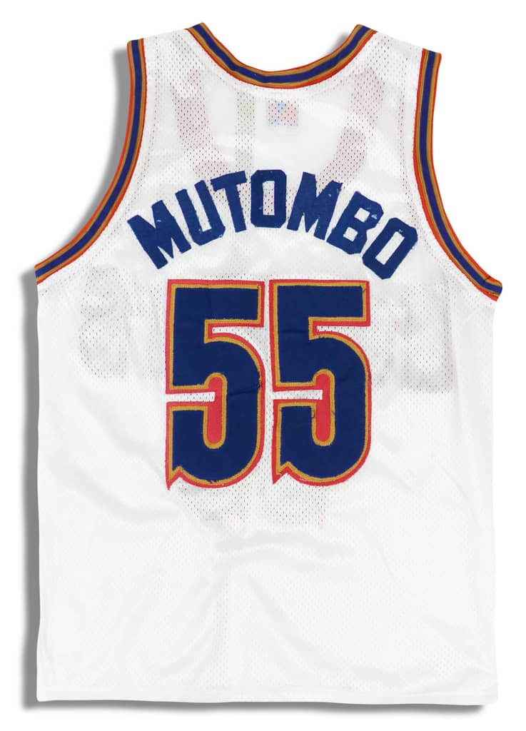 1993-96 Denver Nuggets Mutombo #55 Spalding Jersey (Home) XS