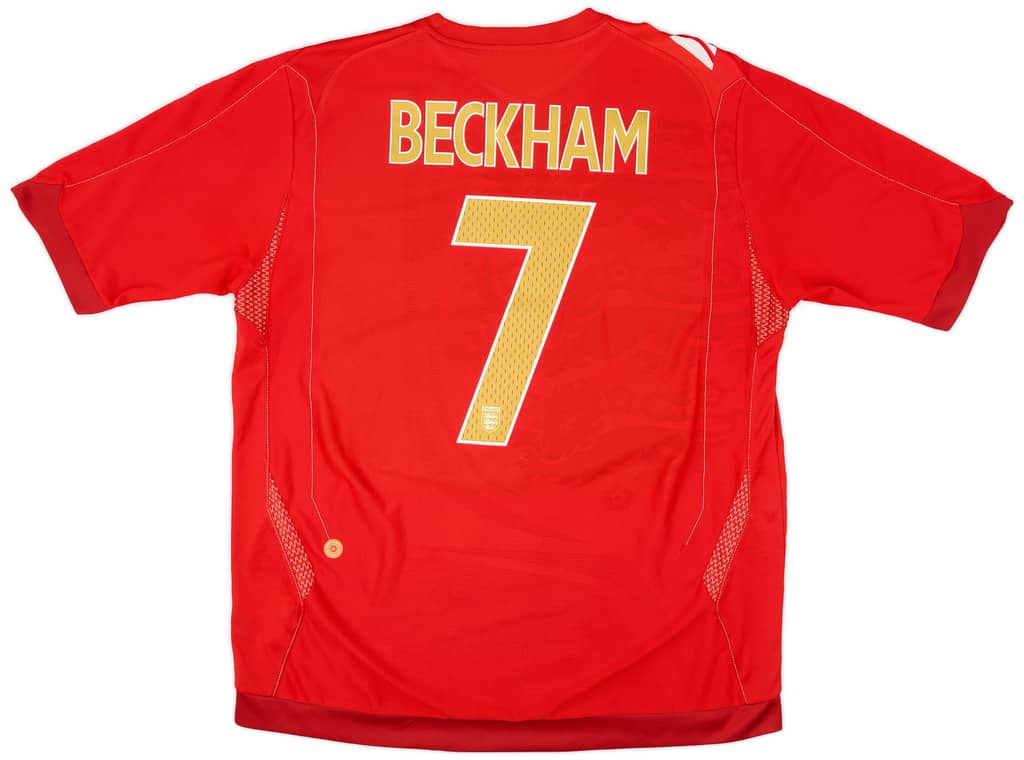 2006-08 England Away Shirt Beckham #7 - 6/10 - (XL)