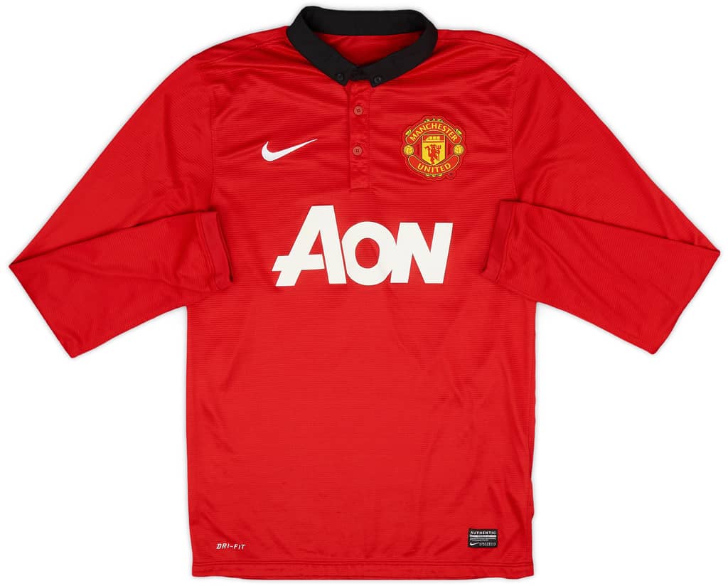 2013-14 Manchester United Home L/S Shirt Rooney #10 - 8/10 - (S)