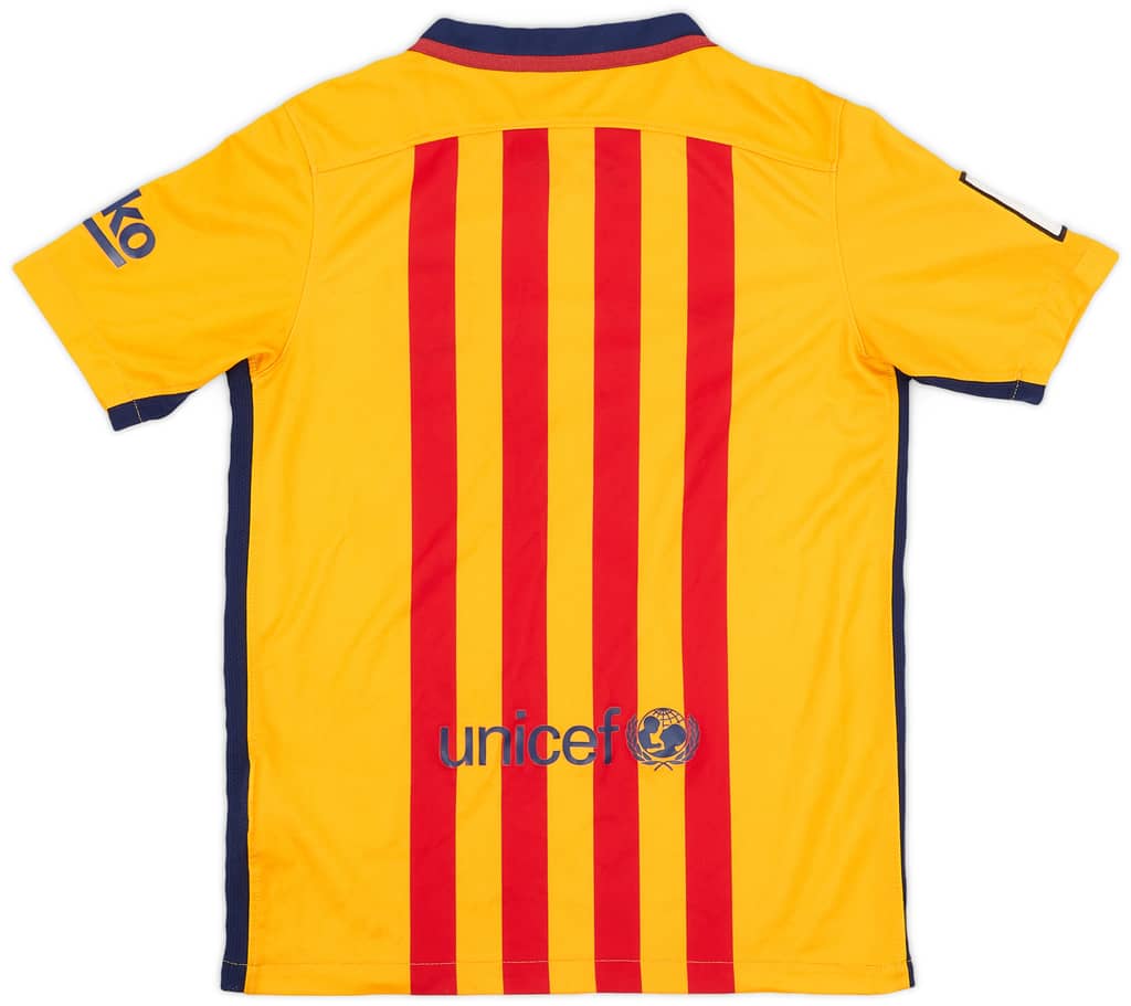 2015-16 Barcelona Away Shirt - 6/10 - (M.Boys)