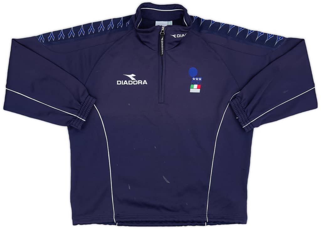 1999-00 Italy Diadora Referee 1/4 Zip Drill Top - 5/10 - (M)