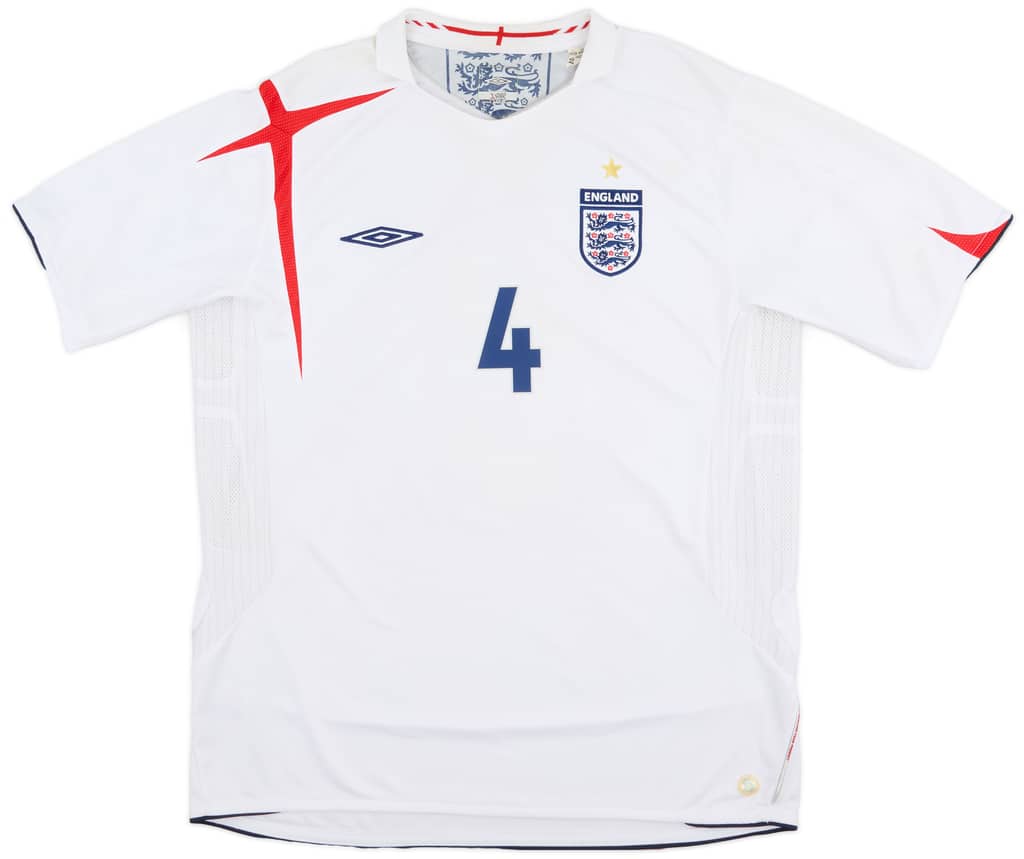 2005-07 England Home Shirt Gerrard #4 - 7/10 - (XL)