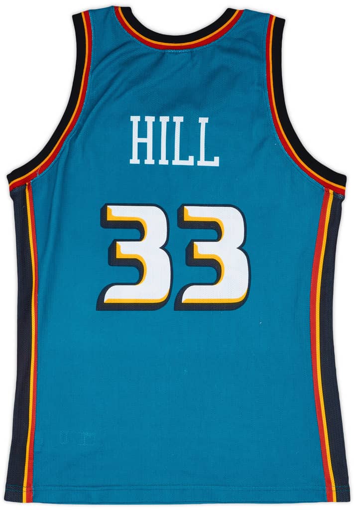 1996-00 Detroit Pistons Hill #33 Champion Away Jersey - 8/10 - (S)