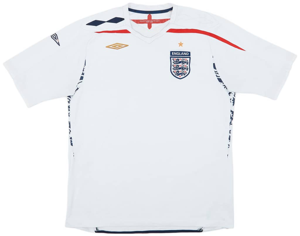 2007-09 England Home Shirt - 5/10 - (XL)