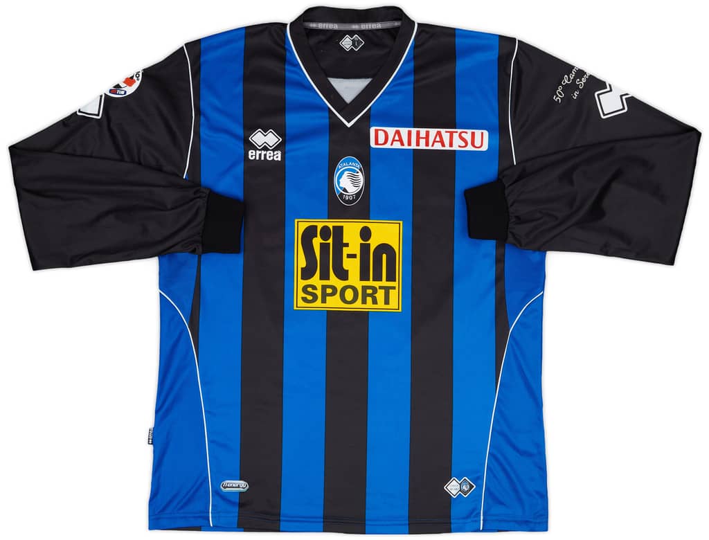 2009-10 Atalanta Match Issue Home L/S Shirt Chevanton #19