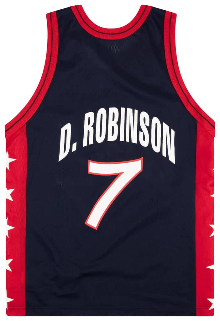 1996-99 USA D. Robinson #7 Champion Jersey (Away) M