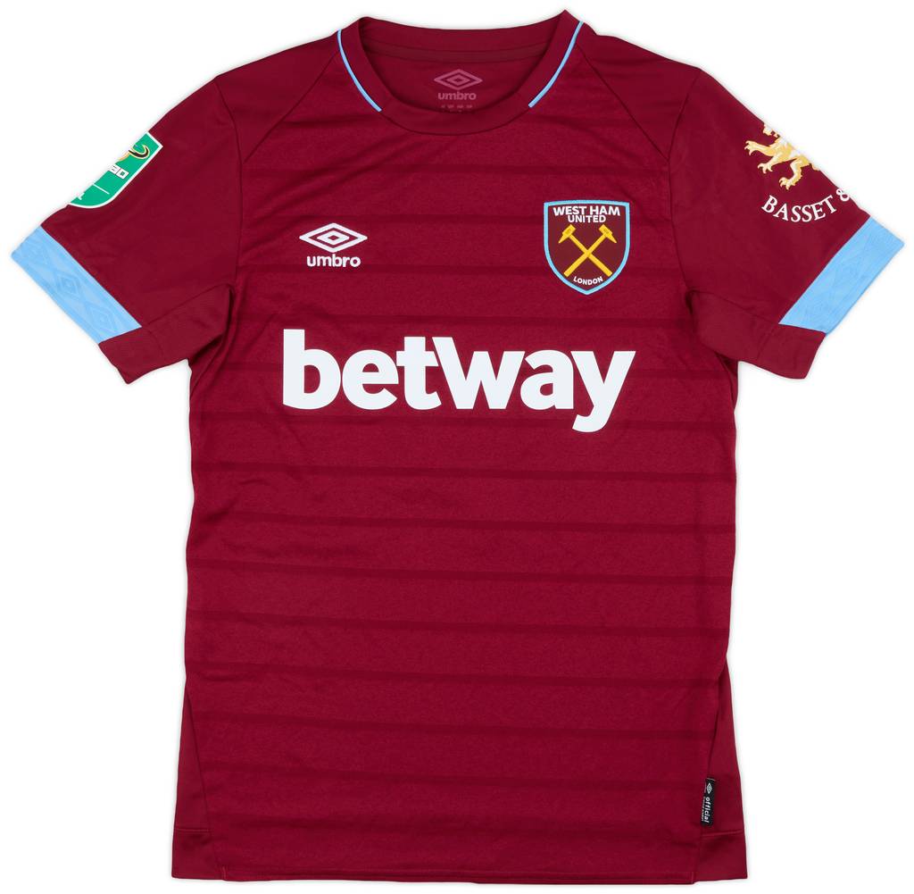 2018-19 West Ham Match Issue Carabao Cup Home Shirt Fredericks #24