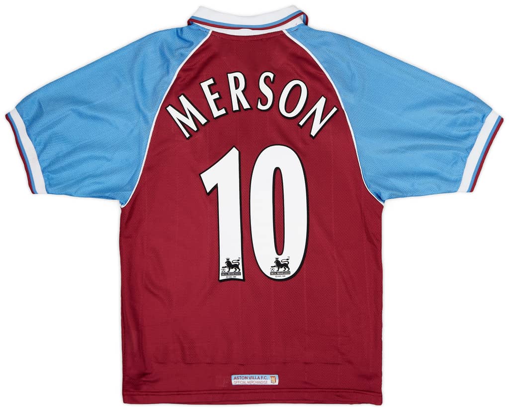 1998-99 Aston Villa Home Shirt Merson #10 - 9/10 - (S)