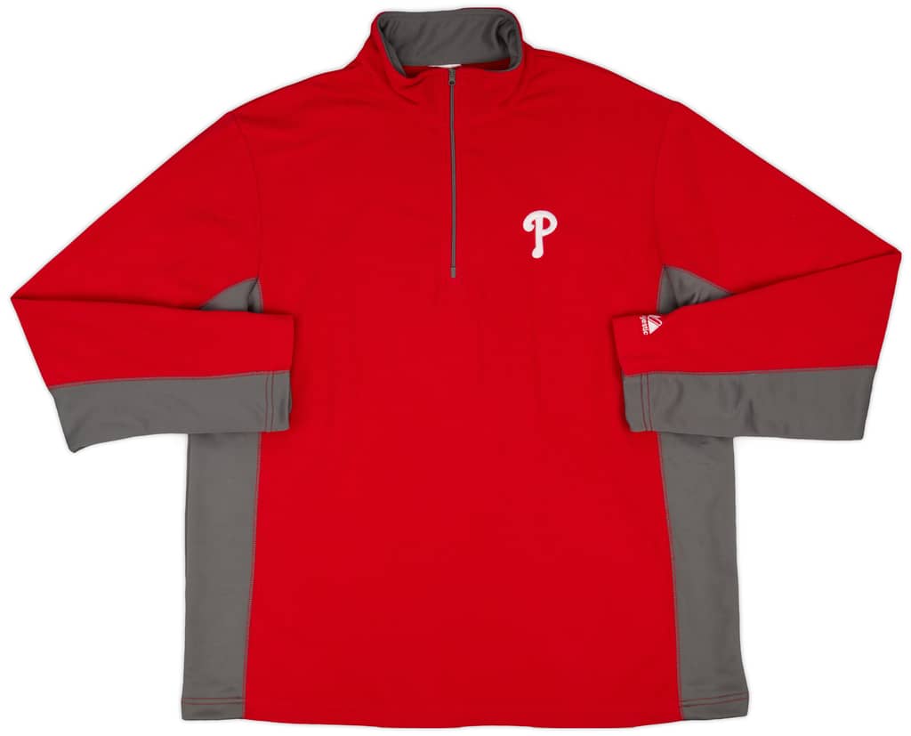 2011 Philadelphia Phillies Majestic 1/4 Zip Fleece Jacket - 8/10 - (XL)