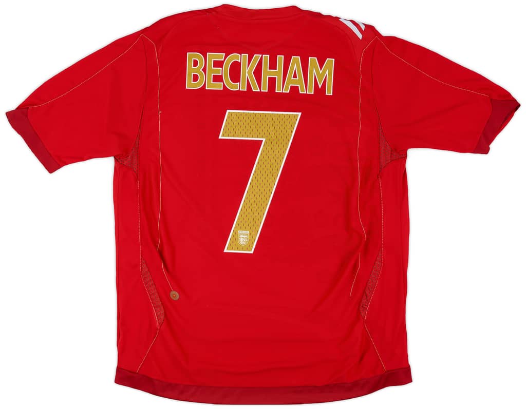 2006-08 England Away Shirt Beckham #7 - 6/10 - (L)