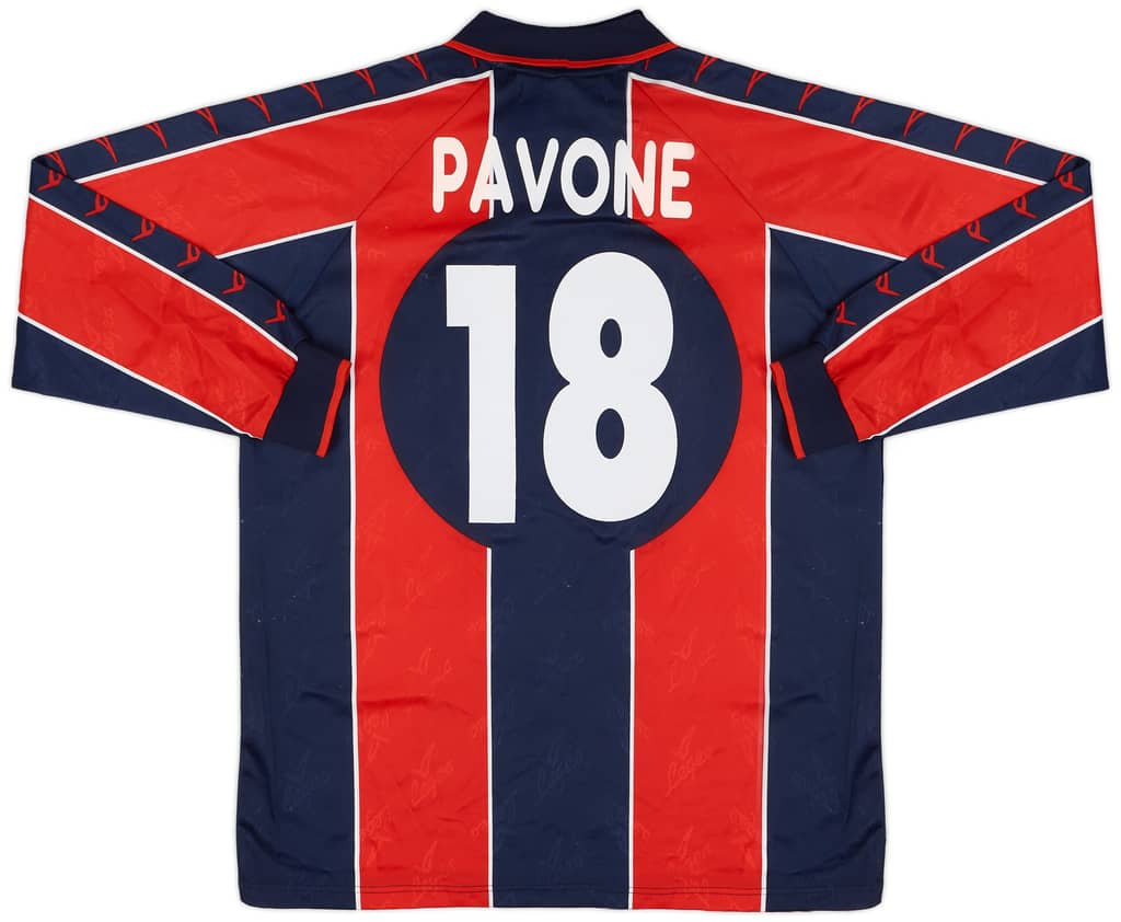 2000-01 Cosenza Match Issue Home Shirt Pavone #18