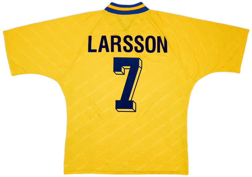 1994-96 Sweden Home Shirt Larsson #7 - 8/10 - (XL)