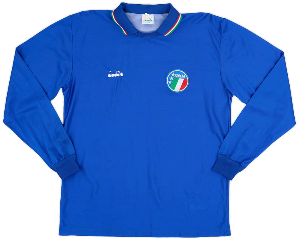 1986-91 Italy Home L/S Shirt - 9/10 - (L)