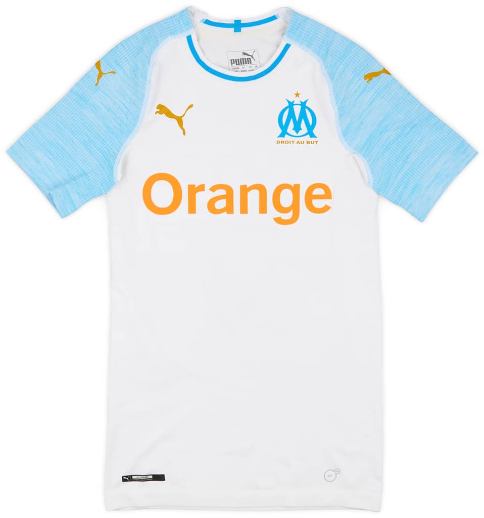 2018-19 Olympique Marseille Player Issue Home Shirt L.Ocampos #5 - 9/10 - (S)