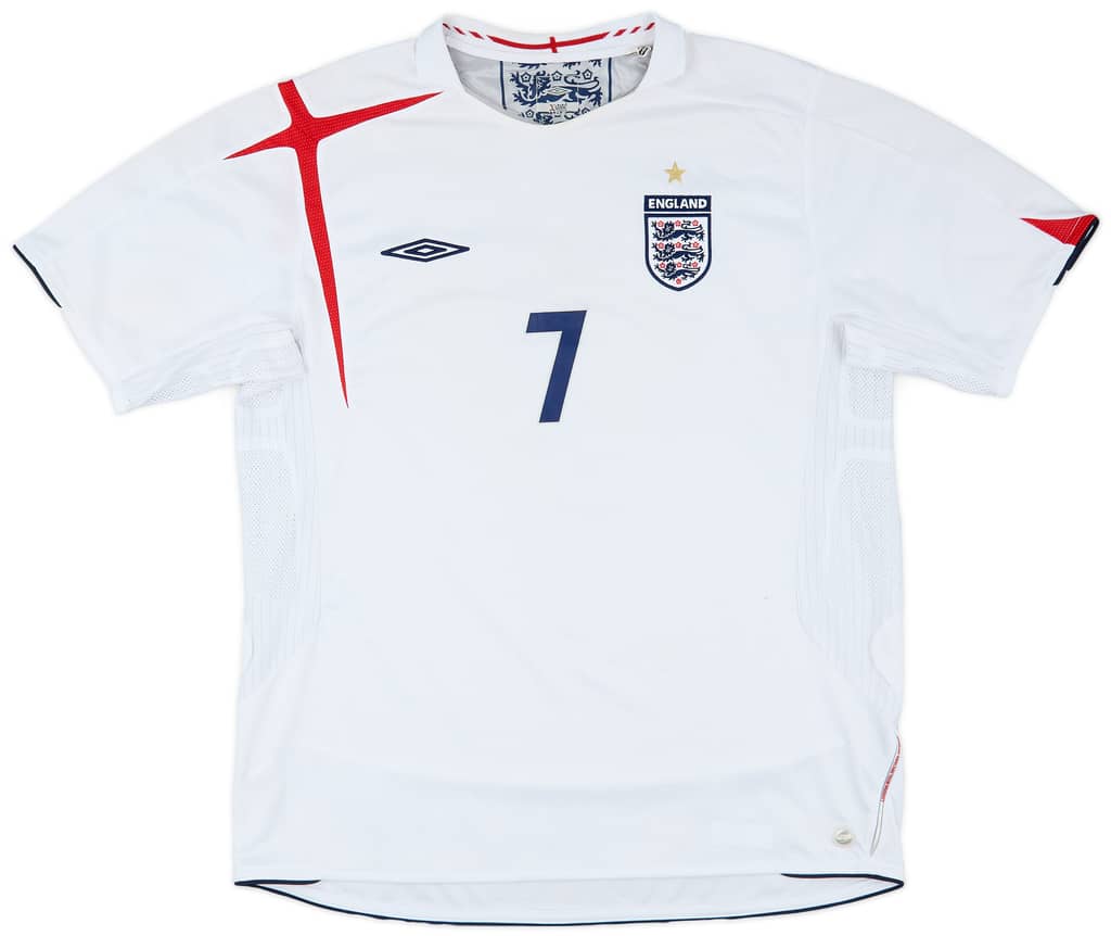 2005-07 England Home Shirt Beckham #7 - 6/10 - (XL)