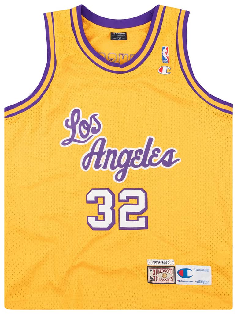 1979-80 LA Lakers Johnson #32 Champion Hardwood Classics Swingman Jersey (Home) S