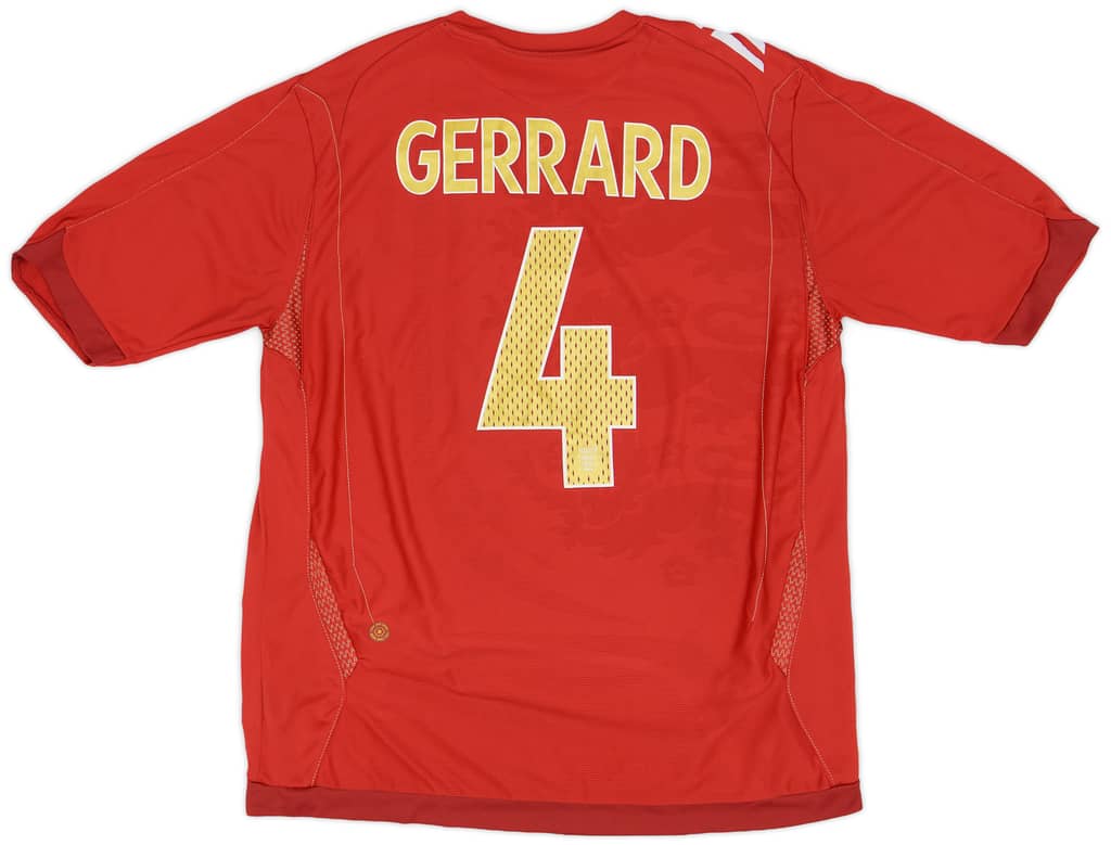 2006-08 England Away Shirt Gerrard #4 - 6/10 - (L)